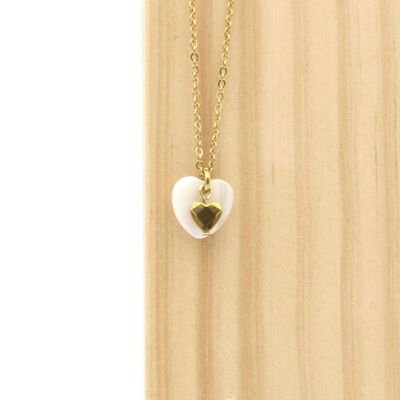 Necklace Paru heart, gold (stainless steel)