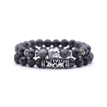 Bracelet Malachite en pierre naturelle | Soleil | noir | bracelet de perles | Bouddha 1