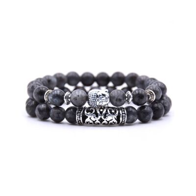 Pulsera de piedra natural Malaquita | Sune | negro | pulsera de cuentas | Buda