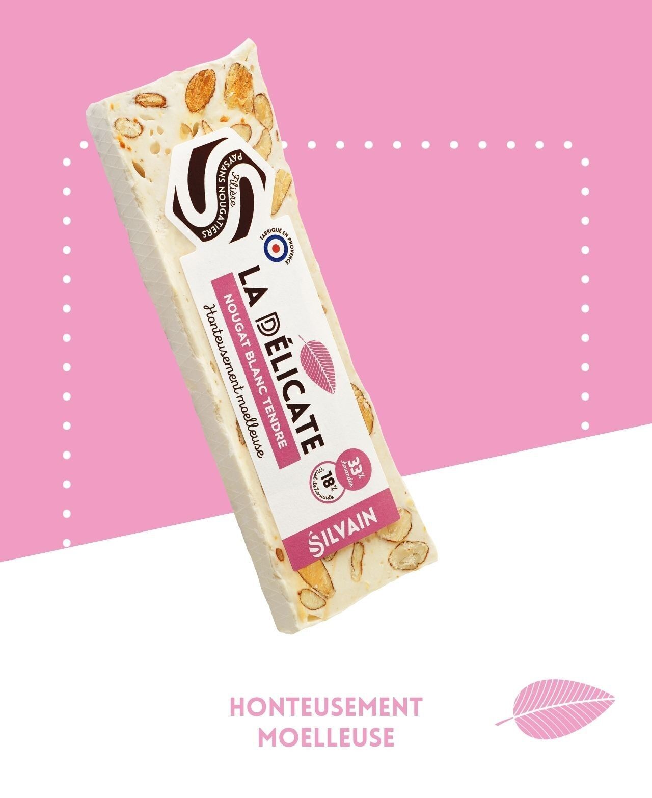 LA DELICATE BARRE 100g : NOUGAT DE PROVENCE BLANC TENDRE
