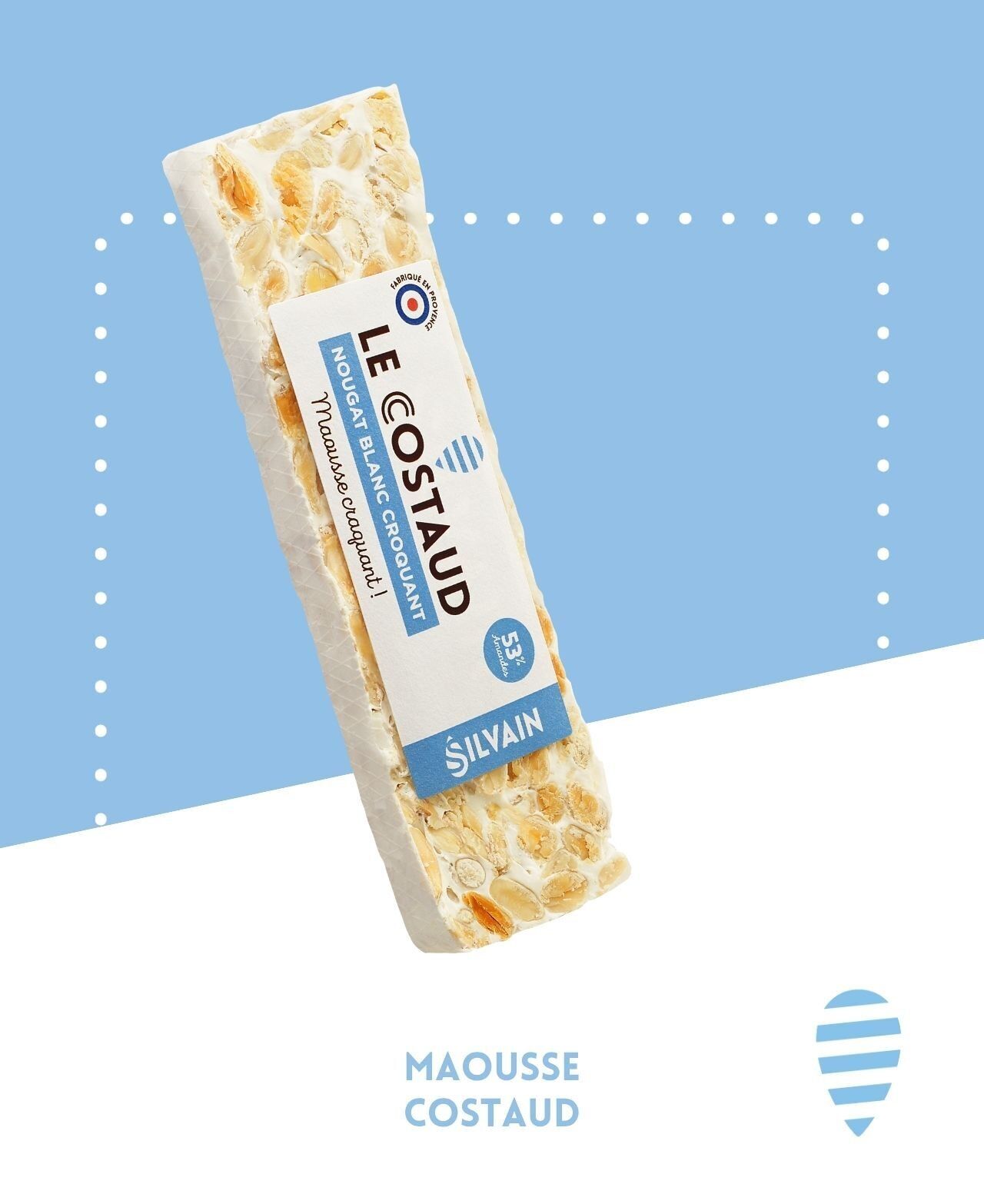 Le costaud barre 100g : nougat blanc croquant