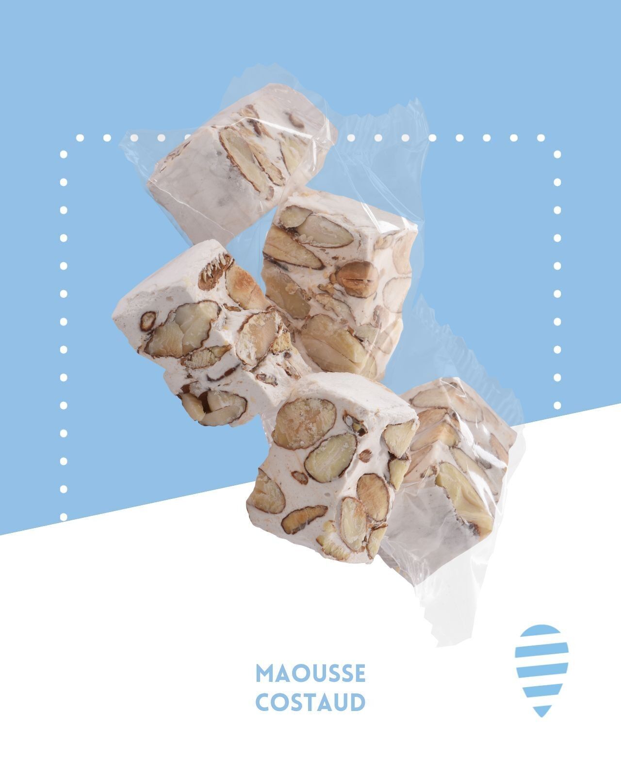 Le costaud vrac 2kg: nougat blanc croquant