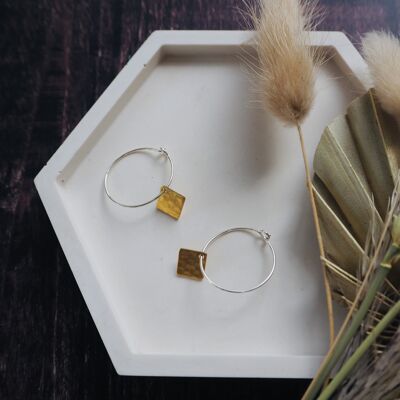 Small Brass Earrings - Square