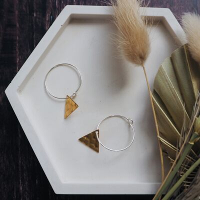 Small Brass Earrings - Triangle
