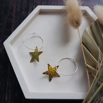 Small Brass Earrings - Star