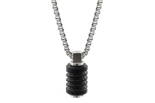 Jet Stainless Steel Necklace - Extra Small (16'') - PVD Polished Black
