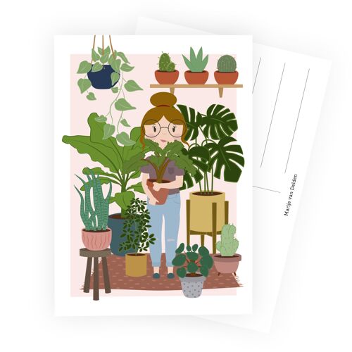 Girl with plants