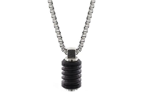 Jet Stainless Steel Necklace - Large (28'') - PVD Anthracite