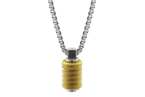 Jet Stainless Steel Necklace - Large (28'') - PVD Matte Gold