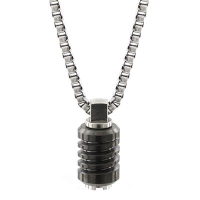 Jet Stainless Steel Necklace - Small (18'') - PVD Graphite