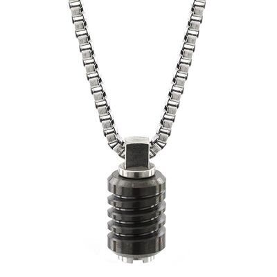 Collier Jet en Acier Inoxydable - Moyen (22'') - PVD Graphite