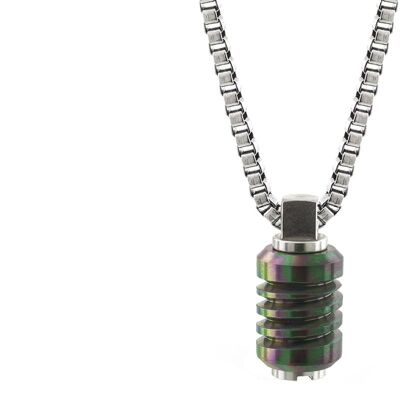 Jet Stainless Steel Necklace - Extra Small (16'') - PVD Rainbow