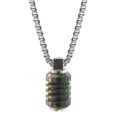 Jet Stainless Steel Necklace - Small (18'') - PVD Rainbow