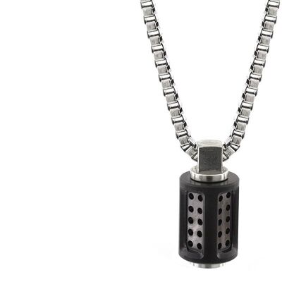 Aero Stainless Steel Necklace - Small (18'') - PVD Anthracite