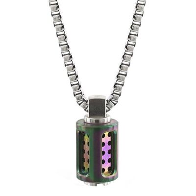 Aero Stainless Steel Necklace - Extra Small (16'') - PVD Rainbow