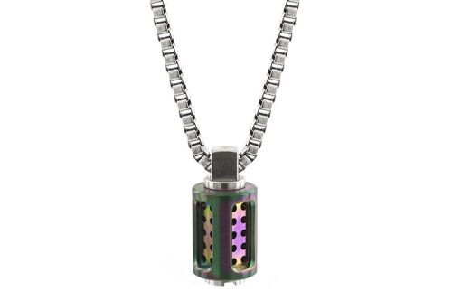 Aero Stainless Steel Necklace - Small (18'') - PVD Rainbow