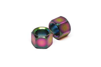 Perle hexagonale en acier inoxydable - Perle hexagonale en or rose 6