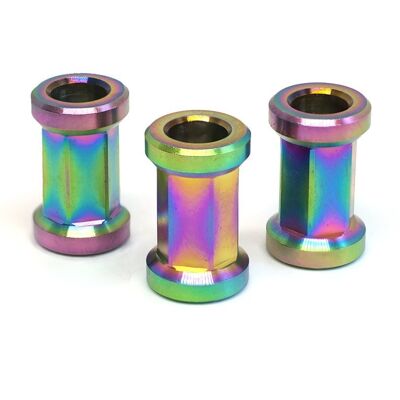 Stainless Steel Bobbin Bead - Rainbow Bobbin Bead