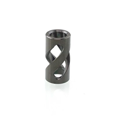 Stainless Steel Candy Twist Bead - Graphite Candy Twist Bead