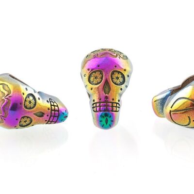 Candy Skull Bead in acciaio inossidabile - Candy Skull Bead PVD Rainbow