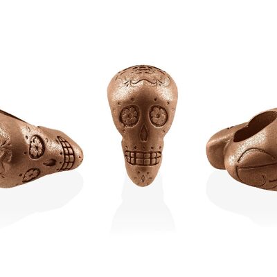 Perla de calavera de caramelo de acero inoxidable - Perla de calavera de caramelo PVD de oro rosa