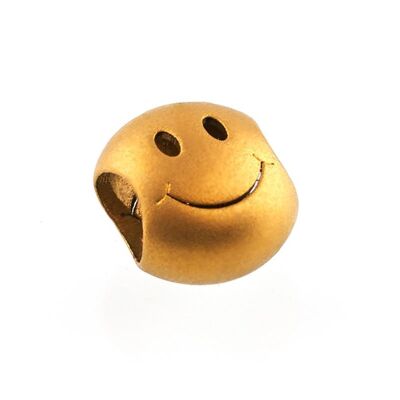 Smiley Bead in acciaio inossidabile - Smiley Bead PVD oro opaco
