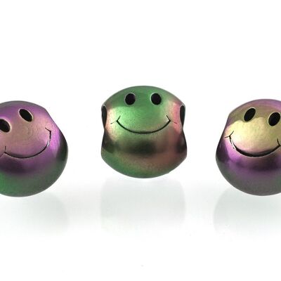 Smiley Bead Stainless Steel - Smiley Bead PVD Rainbow