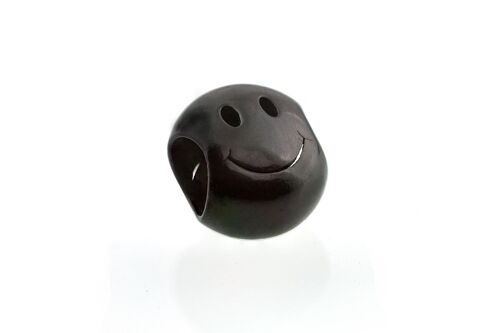 Smiley Bead Stainless Steel - Smiley Bead PVD Polished Black