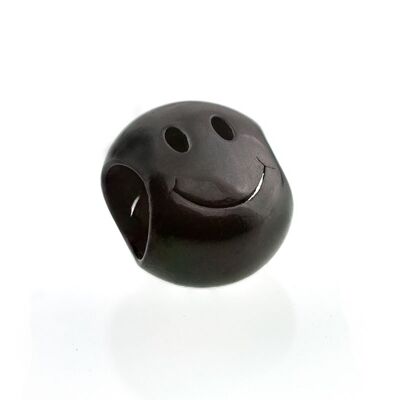 Smiley Bead in acciaio inossidabile - Smiley Bead PVD nero lucido