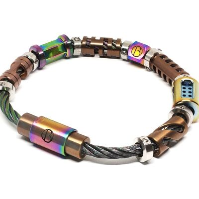 Bracciale in acciaio inossidabile con cavo curvo completamente caricato