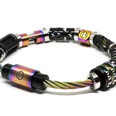 Fully Loaded Aurora CABLE Stainless Steel Bracelet
