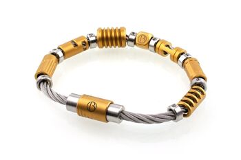 Bracelet en acier inoxydable CABLE en or mat entièrement chargé 1
