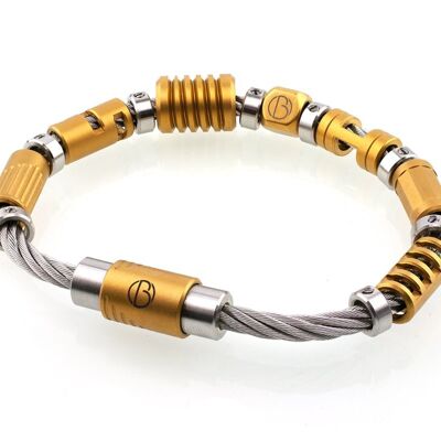 Fully Loaded Matte Gold CABLE Stainless Steel Bracelet