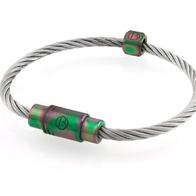 Prisma Cable Pulsera de acero inoxidable