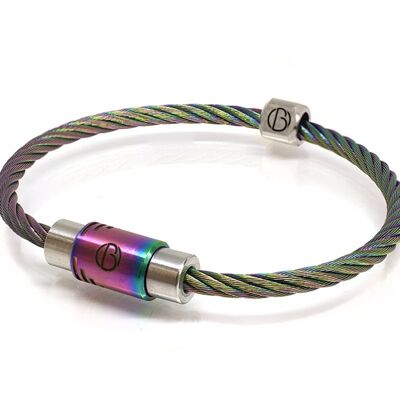 Bracelet en acier inoxydable à câble chromatique