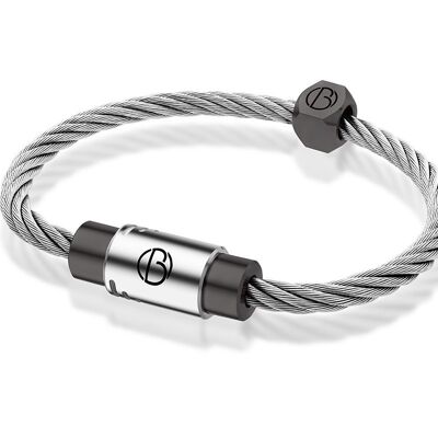 Stratus CABLE Brazalete de acero inoxidable