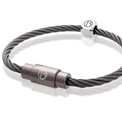 Graphite CABLE Stainless Steel Bracelet