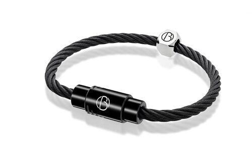 Polished Black CABLE Stainless Steel Bracelet - Bespoke