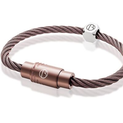 Bracelet en acier inoxydable CABLE en or rose