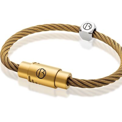 Bracelet en acier inoxydable CABLE en or mat