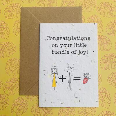 Congratulations on your little bundle of joy! (Girl) Plantable Wildflower Seed Card