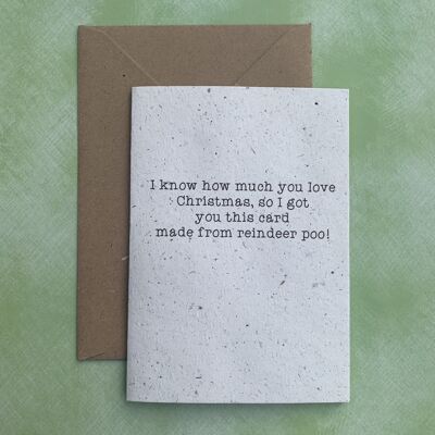 Love Christmas Reindeer Poo Greeting Card