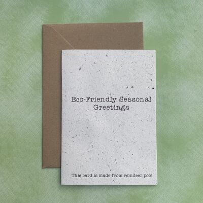 Eco- Friendly Seasonal Greetings - Reindeer Poo Greeting Card