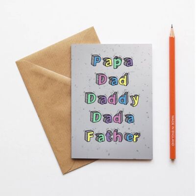 Dad, Daddy, Papa Fathers Day Plantable Seed Card