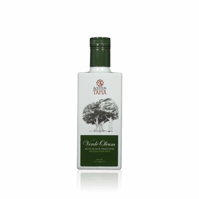 Botella lacada blanco brillo 500 ml verde oleum