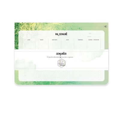 SALE 20% Weekly planner with detachable pages - Green color