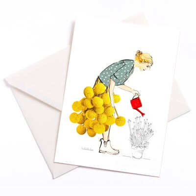 Questo fa piacere al mio cuore di giardiniere - biglietto con anima colorata e busta | 108