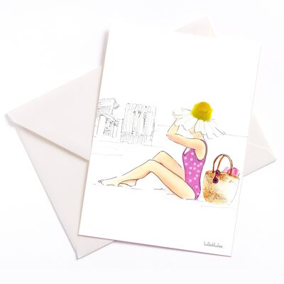 Sun, sand and sea - card with color core and envelope | 109