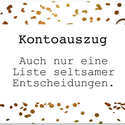 Postkarte "Kontoauszug"