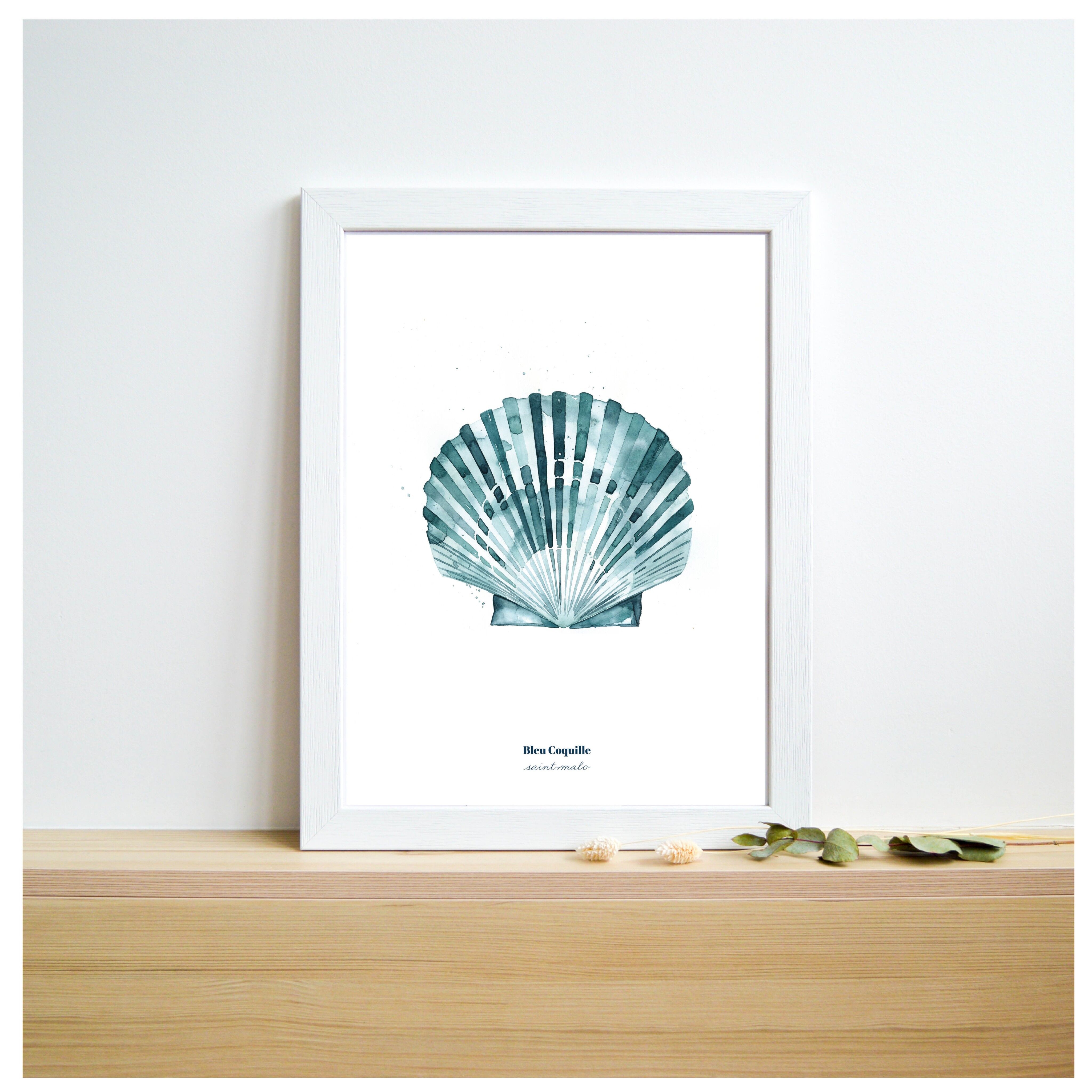 Stationery Decorative Poster 21 x 29.7 cm - Blue Shell